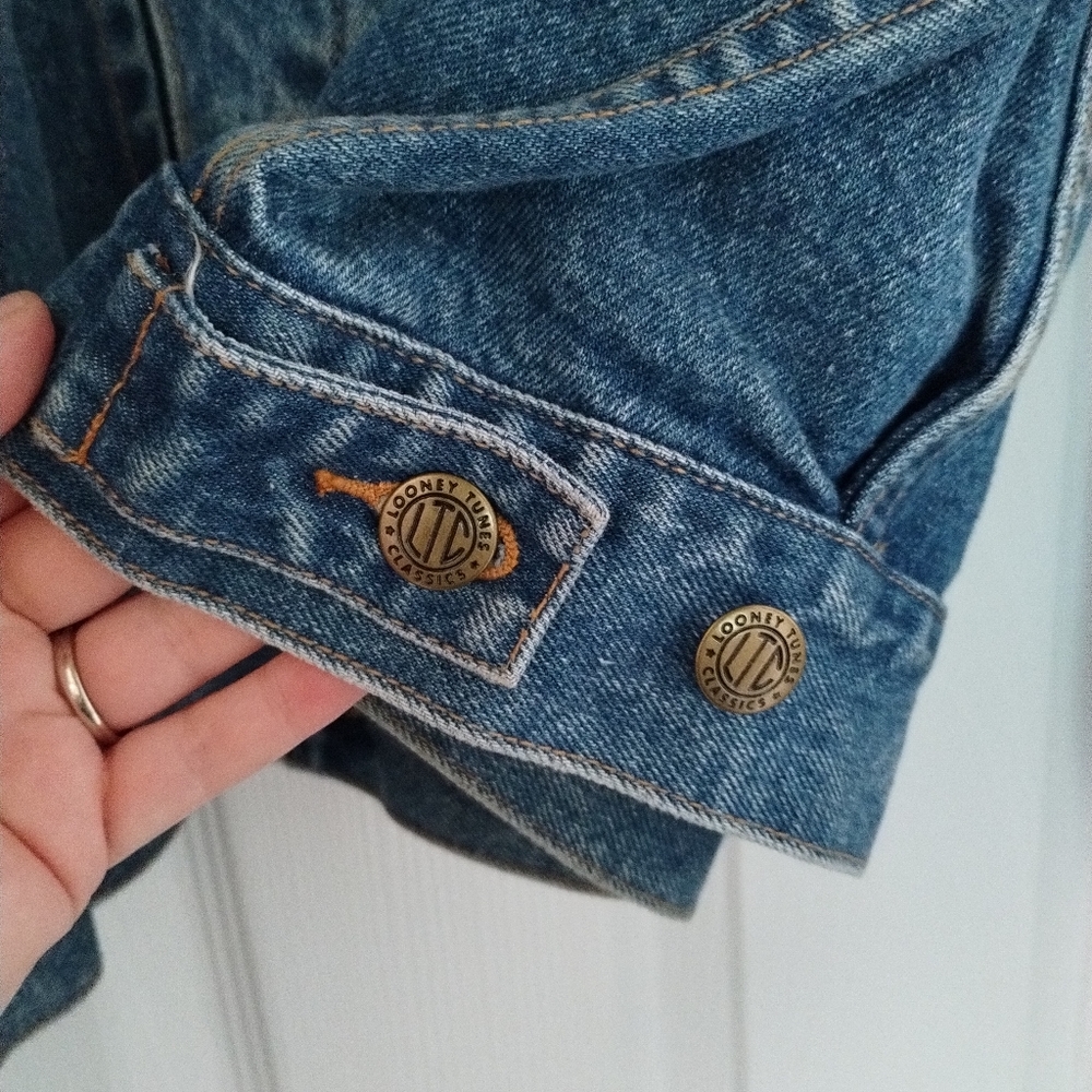 Vintage Warner Brothers Looney Tunes Denim Jacket Mens size Large - Picture 4 of 6